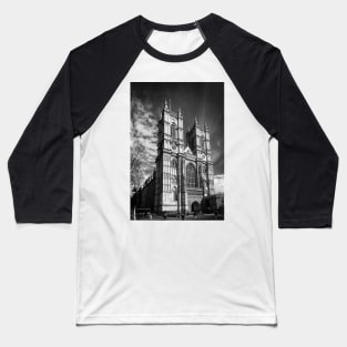 Westminster Abbey, London in monochrome Baseball T-Shirt